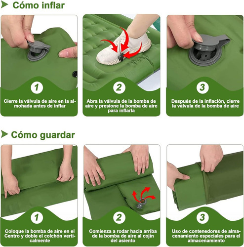 Colchoneta Inflable Portátil Para Acampar Y Senderismo