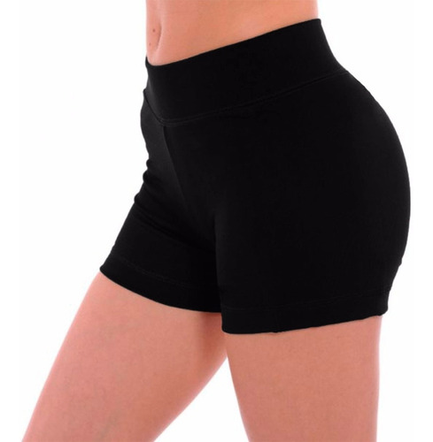 Short Tiro Alto Debajo Ombligo 100% Lycra Standar Xs- Xx