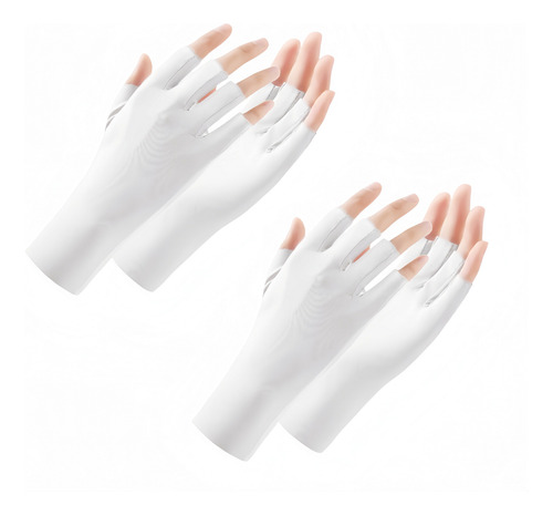 2pars Guantes Uv Para Uñas Upf90+, Para Manicura