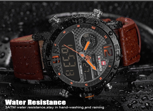 Relógio Masculino Militar Esportivo Naviforce Pulseira Couro