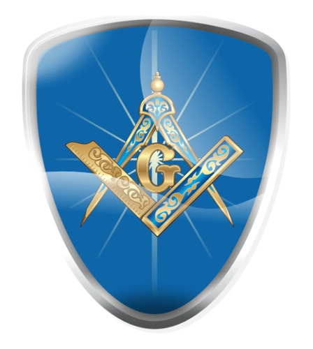 Adesivo Emblema Maçonaria Resinado Com Moldura Cromada