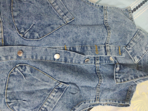 Imagen 6 de 8 de Chaleco Vaquero Para Mujer Con Grandes Bolsillos Y Chaqueta