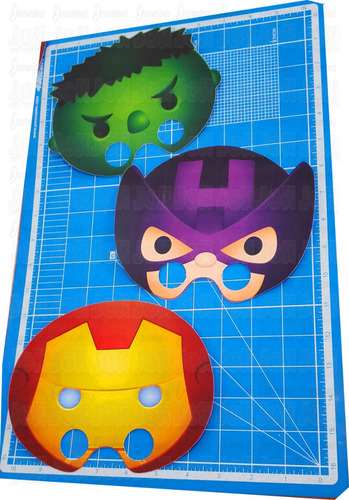 30 Mascaras De Avengers Vengadores Thor Spiderman Iron Man