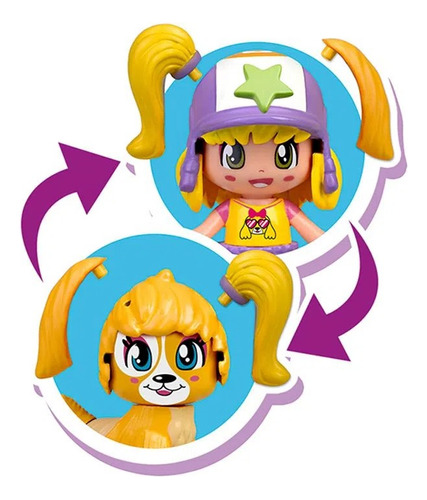 Pinypon Muñeca + Moto Con Carrito + Mascota (3433)