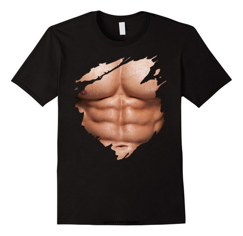 Divertido 3d Body Pattern Musclet-shirt Manga Corta Hombres