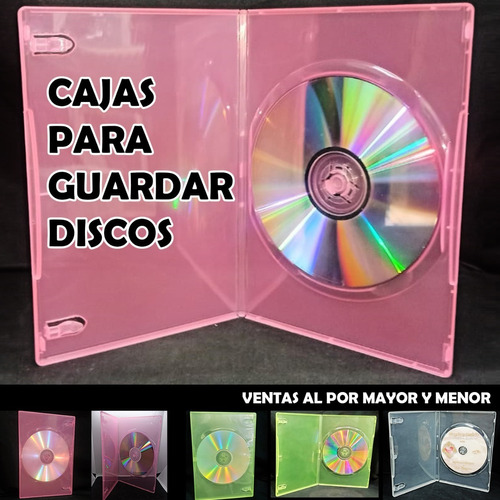 Cajas Para Cds Dvds Estuches Plásticos Para Discos - Colores