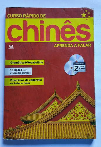 Livro Curso Rápido De Chinês - Aprenda A Falar - Monika Key - Acompanha 2 Cds