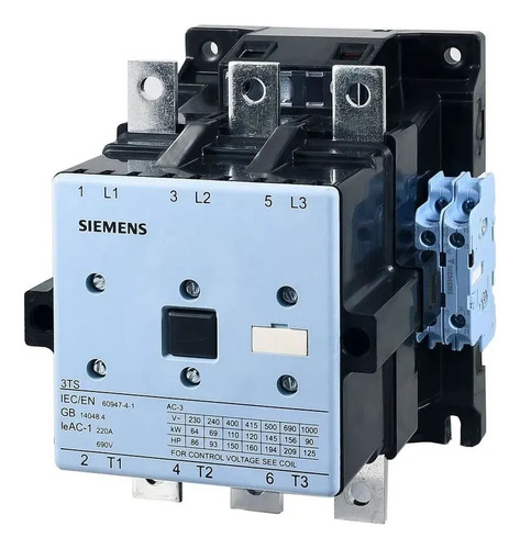 Contator Tripolar 300a 2na+2nf 220vca Siemens-3ts55 22-0an2