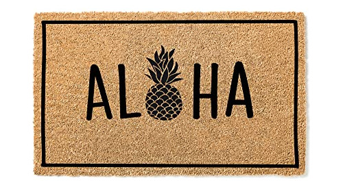 Estera De Piña Aloha | Felpudo Hawaiano | Hola Felpudo | Al
