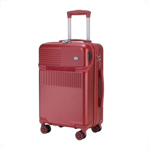 Mala De Bordo Bagagem Viagem Grande Anti Furto Rodas 360 Cor Vermelho Liso