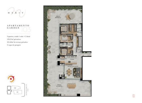 Imagem 16 de 21 de Apartamento Com 3 Dormitórios À Venda Com 5168.43m² Por R$ 926.460,00 No Bairro Juvevê - Curitiba / Pr - Merit - 921944
