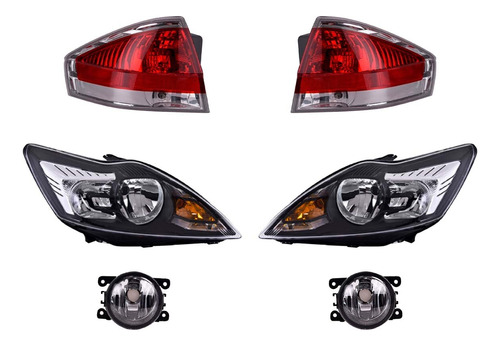 Paq Calaveras Y 4 Faros P/ Ford Focus 2009/2010 Depo