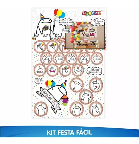 flork meme kit decoração de festa infantil 4 display de mesa 20cm