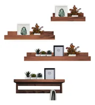 Comprar Kit 3 Repisas 1 Perchero Biblioteca Especiero Madera Colores Color Cedro