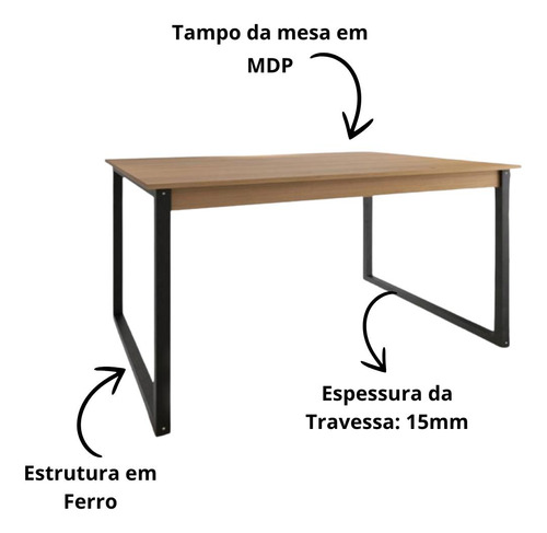 Set Mesa Sala Jantar Reforçada 4 Cadeiras Web Modernas