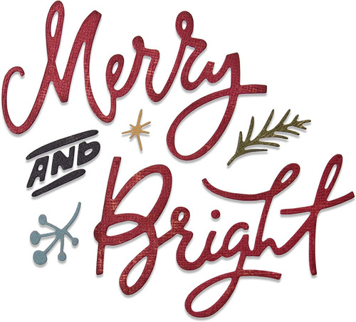 Tim Holtz  Sizzix Thinlits Die Merry  Br, Merry  Bright
