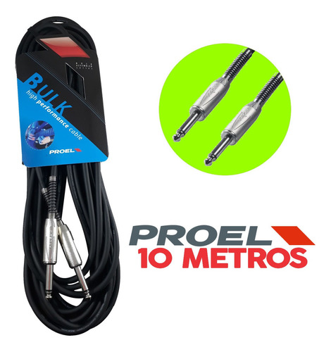 Imagen 1 de 10 de Cable Plug Instrumento Proel Bulk100lu10 10 Metros Niquel