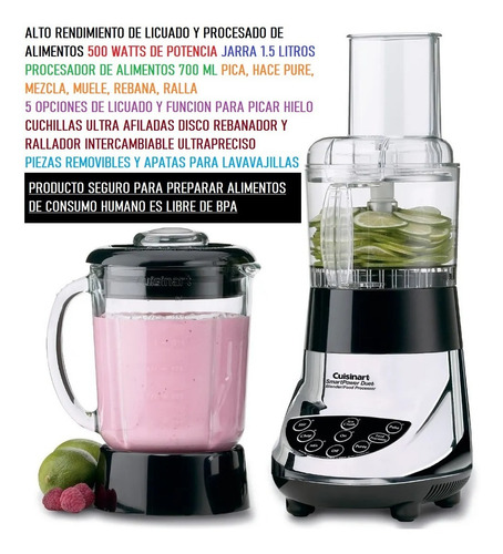 Licuadora Y Procesador Cuisinart 7 Funciones En 1 Bfp-703bce