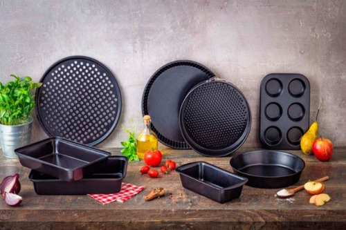 Molde Placa De Cupcakes X6 Ocuisine Bakeware Teflón Color Negro