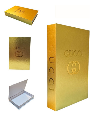 Libro Decorativo Tipo Baúl Gucci Gold