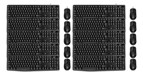 Teclado Y Mouse Genius Pack X10 Unidades Km170 Para Pc Usb