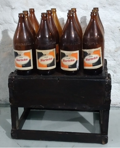 Antiguo Casillero Madera 12 Botella Cerveza Norteña No Envio