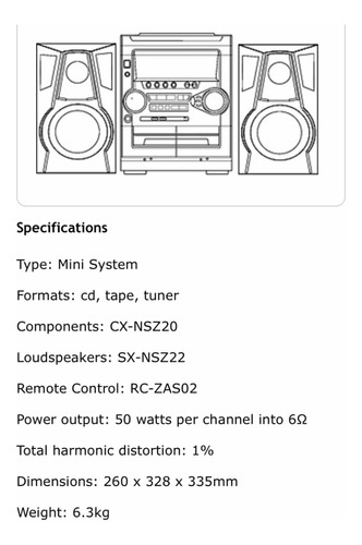 Sistema Audio Digital Aiwa Cd Cassette Bass Ve Fotos Descrip