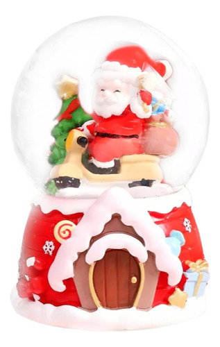 Bola De Nieve Esfera Cristal Navidad Luz Música Decora 14cm