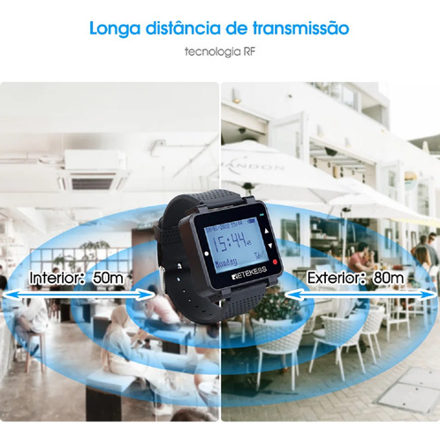 Relógio Retekess T128 Inglês Chama Garçom Restaurante Café