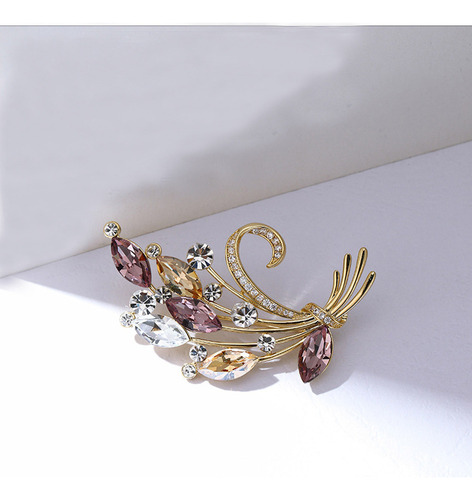 Xy Broche Ramo De Circonio En Color Con Incrustaciones