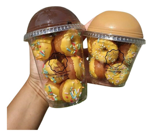 50 Copos Bolha De 270 E 360 Ml Com Divisória - Algodão Doce