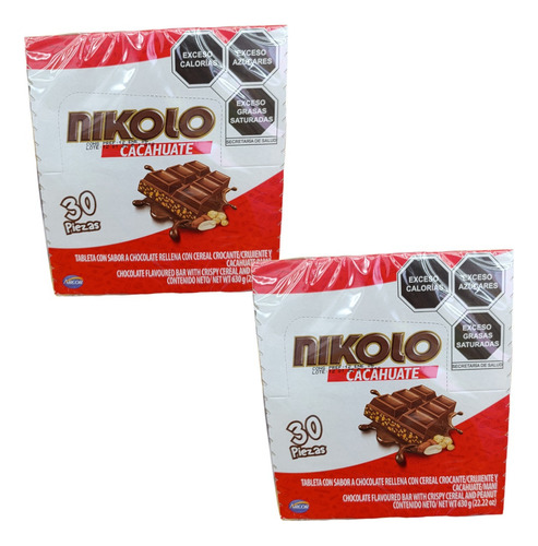 Chocolate Con Cereal Y Cacahuate Mani 360 Pz Nikolo