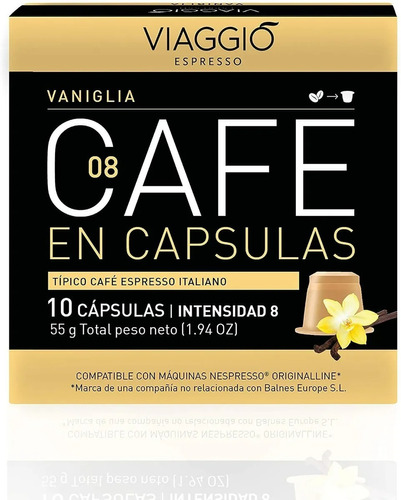 Café Vainilla En Cápsula Viaggio Caja X 10 U