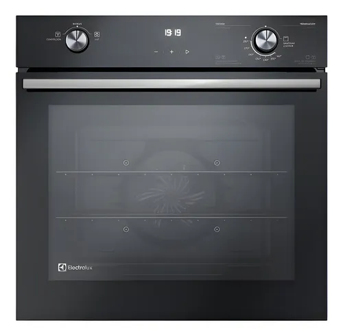 Forno de convecção a gás preto embutido Electrolux 80l Effic