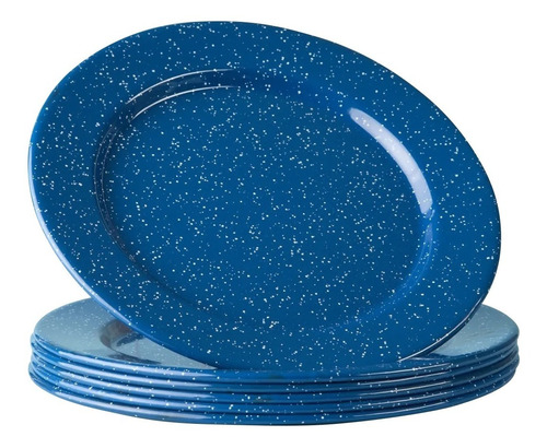 Juego De Plato Principal De Peltre Con Ala, 6 Piezas Azul