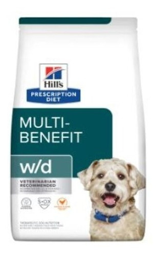 Alimento Hill's Prescription Diet Multi-Benefit w/d para cão adulto sabor frango em sacola de 3.8kg