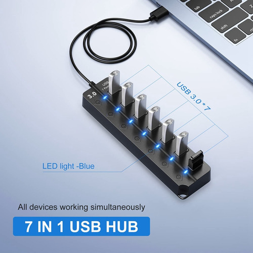 Divisor De Hub Usb P 7 Multi Hub Usb 3.0 Adaptador Usb Vario