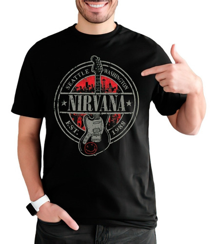 Camiseta Remera Nirvana Guitarra Rock