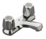 Llave Lavamanos Doble Acero Inoxidable Gs