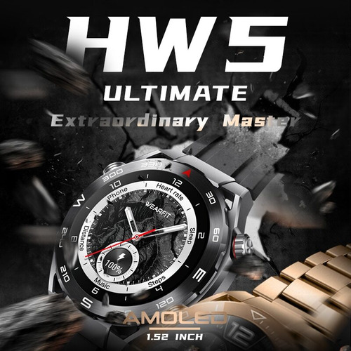 Smart Watch Hw5 Ultimate Con Pantalla De 1.52 Pulgadas Y 3 C