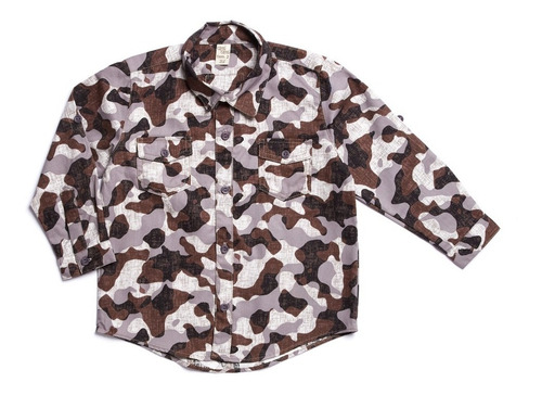 Imagem 1 de 1 de Camisa Camuflado Cinza Camu Camu Infantil Menino