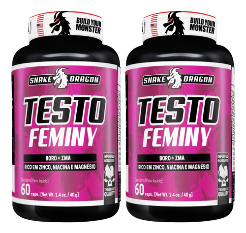 2x Testo Feminino 60 Cápsulas Importada Vitaminas E Minerais