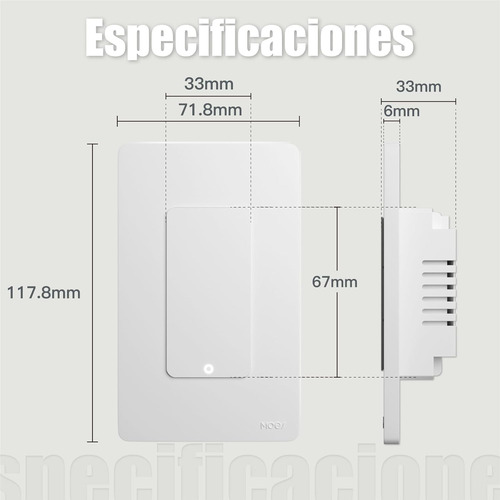 Interruptor Inteligente Moes Zigbee 1 Boton Sin Neutro