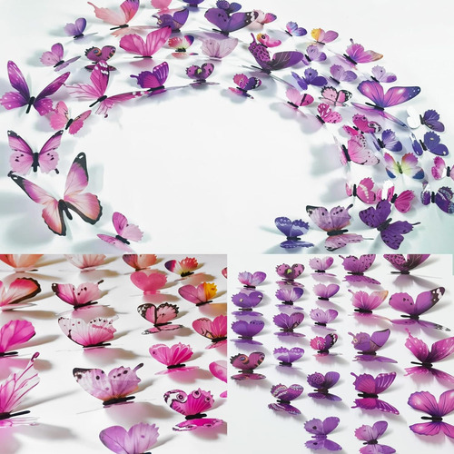 Ewong 72 Calcomanías De Pared De Mariposas 3d Para Decoració