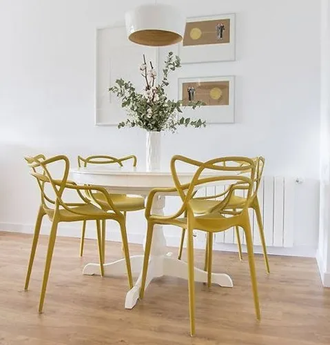 Set X 4 Silla Diseño Master Color Mostaza Interior Exterior