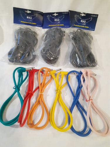 Imagen 4 de 4 de Pack De 6 Cables Sky De Pacheo Plug 1/4 Angular 90cm