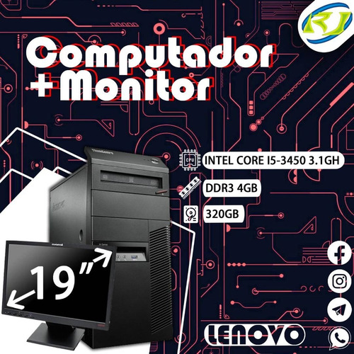 Imagen 1 de 1 de Computador Lenovo Inte I5 3ra Generación Con Monitor De 19
