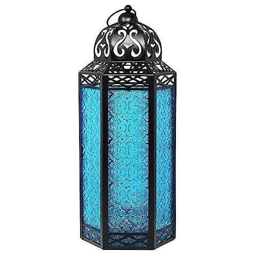 Farol Marroquí Negro Grande Decorativo Suelo