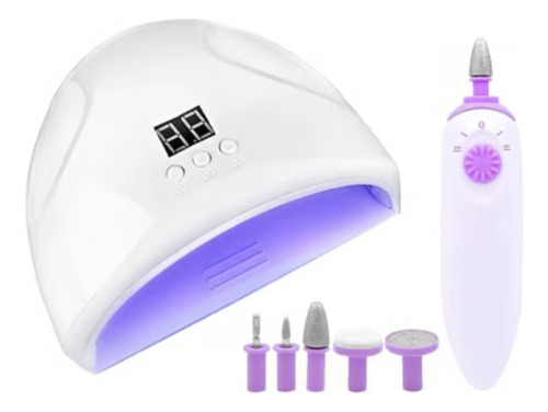 Cabina Uv Led Secador Uñas 12w Usb + Torno Para Uñas 