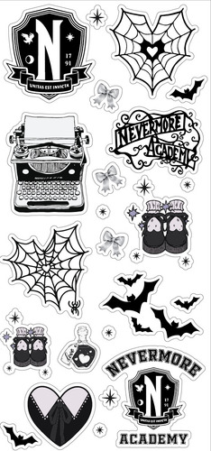 Merlina Stickers X3 Planchas | Vinilo Resistente
